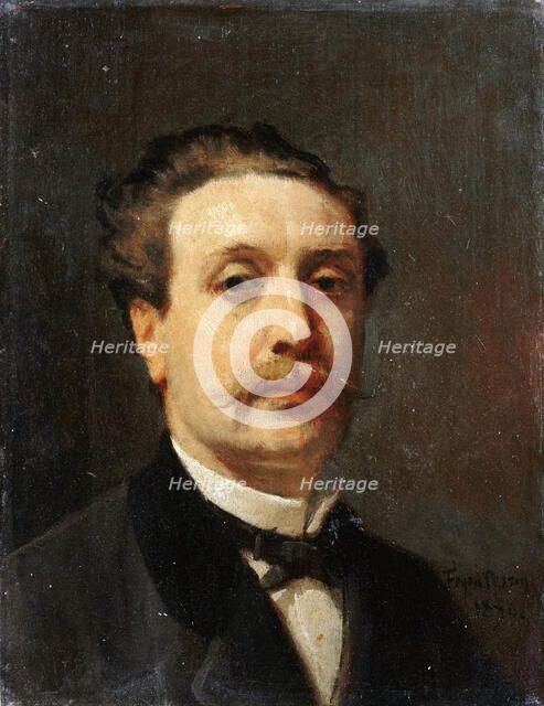 Portrait of Guy de Maupassant. Artist: Feyen-Perrin, François Nicolas Auguste (1826-1888)