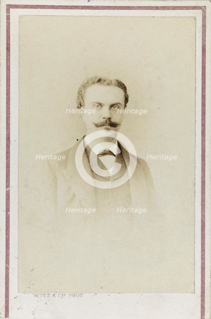 Portrait of Guy de Maupassant, c. 1880. Creator: Photo studio Witz & Cie.