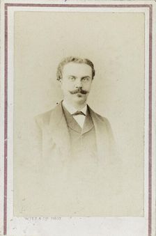 Portrait of Guy de Maupassant, c. 1880. Creator: Photo studio Witz & Cie
