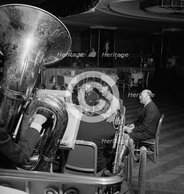Portrait of Guy Lombardo, Starlight Roof, Waldorf-Astoria, New York, N.Y., ca. July 1947. Creator: William Paul Gottlieb.