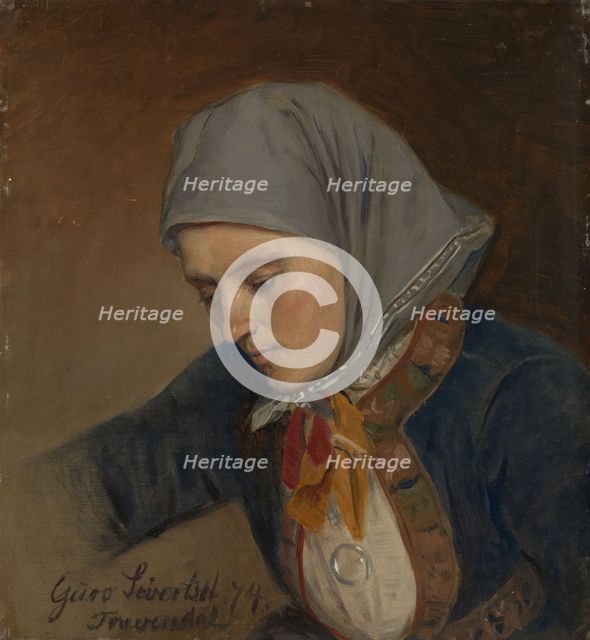 Portrait of Guro Sivertsdatter Travendal, 1874. Creator: Adolph Tidemand.