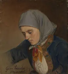 Portrait of Guro Sivertsdatter Travendal, 1874. Creator: Adolph Tidemand