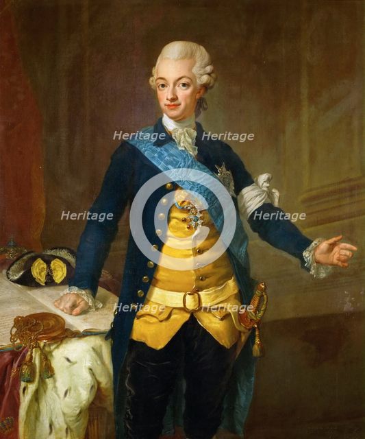 Portrait of Gustav III of Sweden, 1771. Artist: Pasch, Lorenz II (1733-1805)
