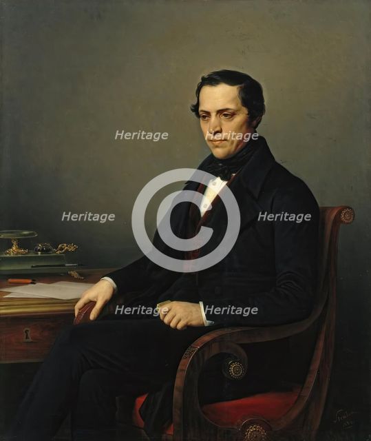 Portrait of D.E. Benardaki, 1844. Creator: Charles Auguste Guillaume Steuben.
