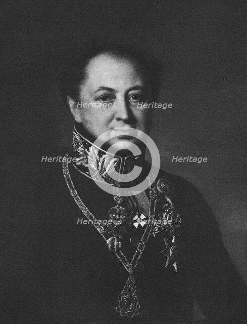 Portrait of Dmitry Pavlovich Tatischev (1767-1845), 1838. Artist: Anonymous  