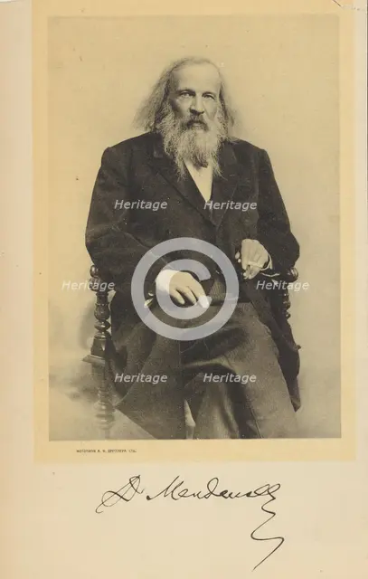 Portrait of Dmitri Mendeleev, c. 1900. Creator: Anonymous.