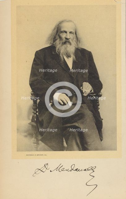 Portrait of Dmitri Mendeleev, c. 1900. Creator: Anonymous.