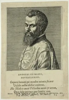 Portrait of Doctor Andreas Vesalius of Brussels, published 1574. Creators: Unknown, Johannes Sambucus
