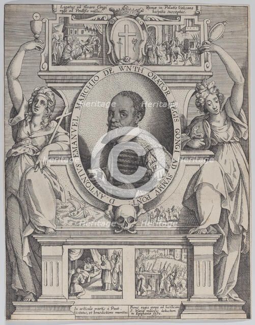 Portrait of Don Antonio Emanuel Marchio de Wnth, Ambassador to the King of the Congo, ..., ca. 1608. Creator: Lucas Kilian.