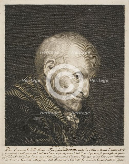 Portrait of Don Emanuel Desvalls, n.d. Creator: Jakob Matthias Schmutzer.