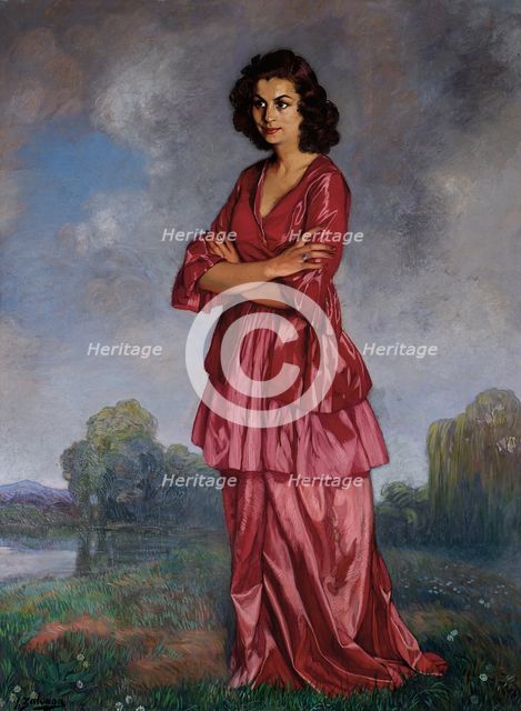 Portrait of Doña Carmen Arconada, c1942. Creator: Zuloaga y Zabaleto, Ignacio (1870-1945).