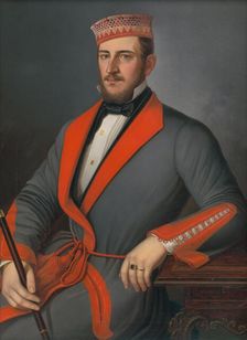 Portrait of Donáth Váradá-Szakmáry in a dressing gown, 1850-1900. Creator: Peter Michal Bohún
