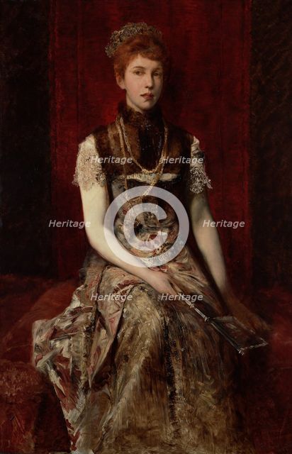 Portrait of Dora Fournier-Gabillon, ca 1879. Artist: Makart, Hans (1840-1884)