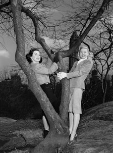 Portrait of Doris Day and Kitty Kallen, Central Park, New York, N.Y., ca. Apr. 1947. Creator: William Paul Gottlieb