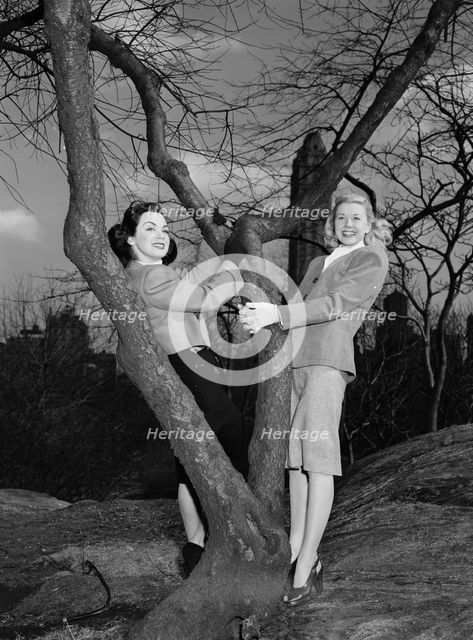 Portrait of Doris Day and Kitty Kallen, Central Park, New York, N.Y., ca. Apr. 1947. Creator: William Paul Gottlieb.