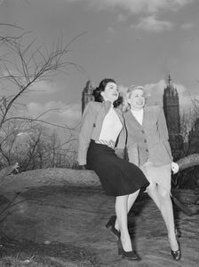 Portrait of Doris Day and Kitty Kallen, Central Park, New York, N.Y., ca. Apr. 1947. Creator: William Paul Gottlieb