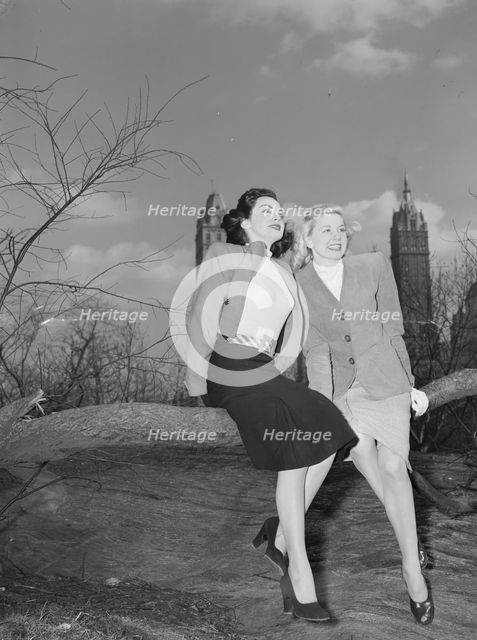 Portrait of Doris Day and Kitty Kallen, Central Park, New York, N.Y., ca. Apr. 1947. Creator: William Paul Gottlieb.