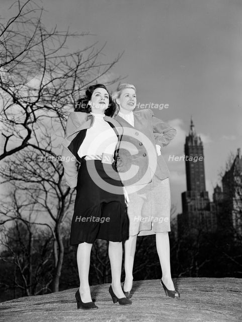 Portrait of Doris Day and Kitty Kallen, Central Park, New York, N.Y., ca. Apr. 1947. Creator: William Paul Gottlieb.