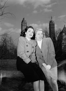 Portrait of Doris Day and Kitty Kallen, Central Park, New York, N.Y., ca. Apr. 1947. Creator: William Paul Gottlieb