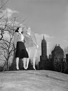 Portrait of Doris Day and Kitty Kallen, Central Park, New York, N.Y., ca. Apr. 1947. Creator: William Paul Gottlieb