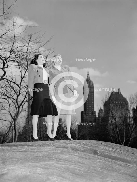 Portrait of Doris Day and Kitty Kallen, Central Park, New York, N.Y., ca. Apr. 1947. Creator: William Paul Gottlieb.