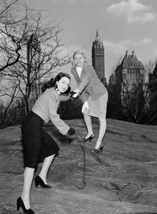 Portrait of Doris Day and Kitty Kallen, Central Park, New York, N.Y., ca. Apr. 1947. Creator: William Paul Gottlieb