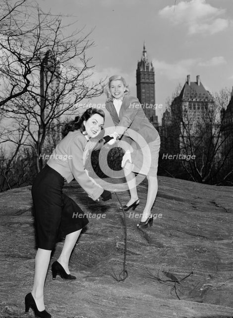 Portrait of Doris Day and Kitty Kallen, Central Park, New York, N.Y., ca. Apr. 1947. Creator: William Paul Gottlieb.