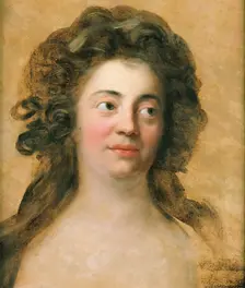 Portrait of Dorothea Friederike Schlegel (1764-1839), née Brendel Mendelssohn, c.1790. Creator: Graff, Anton (1736-1813)
