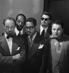 Portrait of Dave Lambert, John Simmons, Dizzy Gillespie, George Handy..., New York, 1947. Creator: William Paul Gottlieb