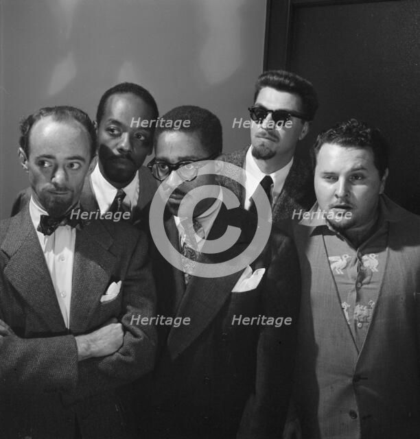 Portrait of Dave Lambert, John Simmons, Dizzy Gillespie, George Handy..., New York, 1947. Creator: William Paul Gottlieb.