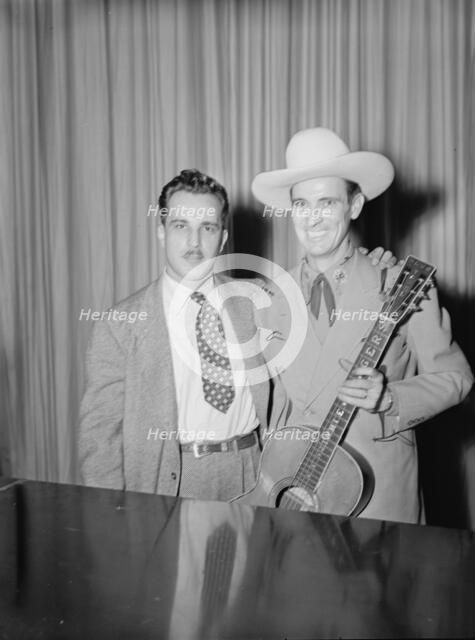 Portrait of Dave Miller and Ernest Tubb, Carnegie Hall, New York, N.Y., Sept. 18-19, 1947. Creator: William Paul Gottlieb.