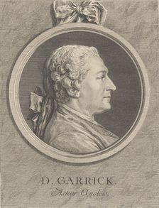 Portrait of David Garrick, 1764. Creators: Charles Nicolas Cochin, Nicolas-Gabriel Dupuis