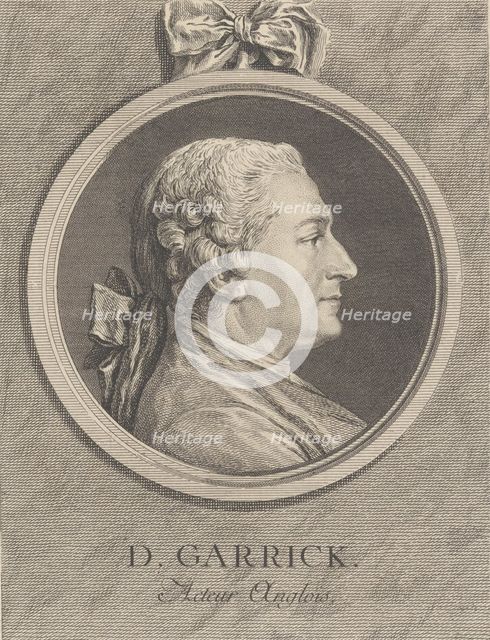 Portrait of David Garrick, 1764. Creators: Charles Nicolas Cochin, Nicolas-Gabriel Dupuis.