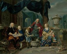 Portrait of David van Mollem with his Family, 1740. Creator: Nicolaas Verkolje