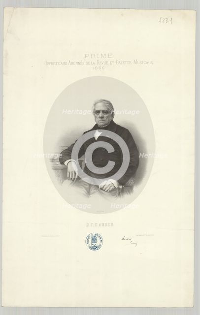 Portrait of Daniel-François-Esprit Auber (1782-1871), 1866.