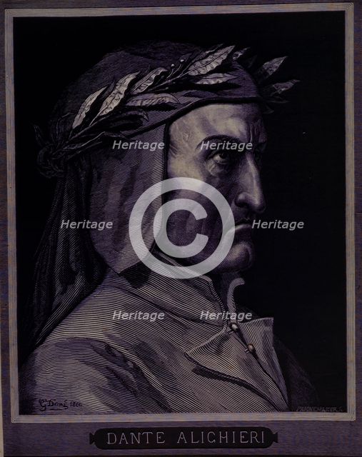 Portrait of Dante Alighieri, 1861. Creator: Gustave Doré.