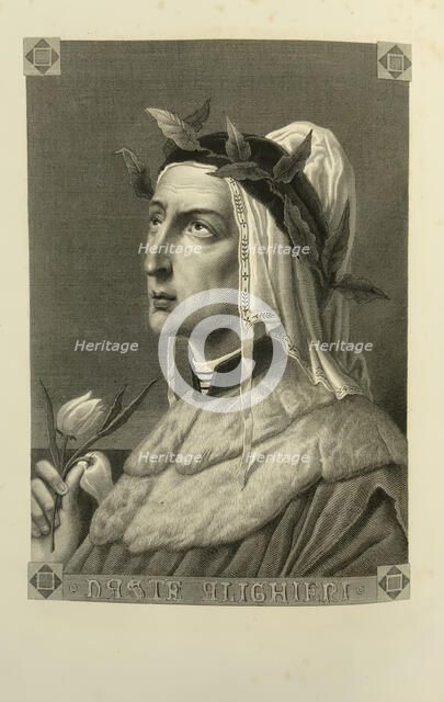 Portrait of Dante Alighieri (1265-1321), 1865. Creator: Faruffini; Federico (1831-1869).