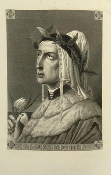 Portrait of Dante Alighieri (1265-1321), 1865. Creator: Faruffini; Federico (1831-1869)
