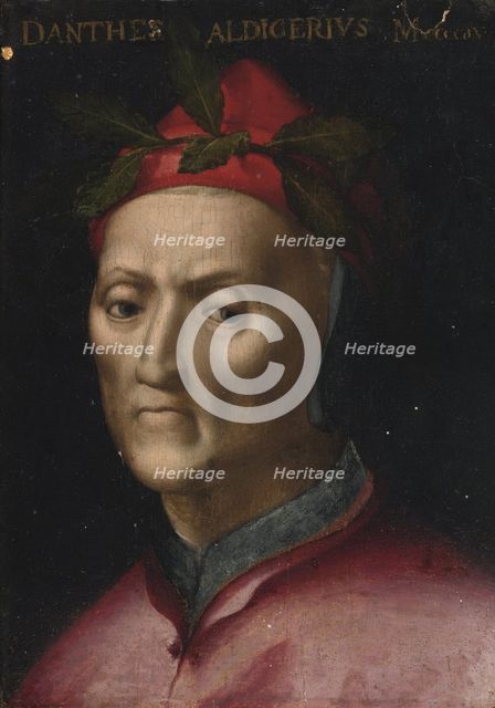 Portrait of Dante Alighieri (1265-1321). Artist: Italian, second half 16th cen. (ca. 1550-1600)