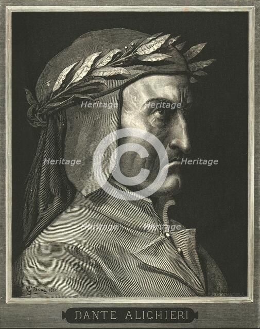 Portrait of Dante Alighieri, (c1890).  Creator: Gustave Doré.