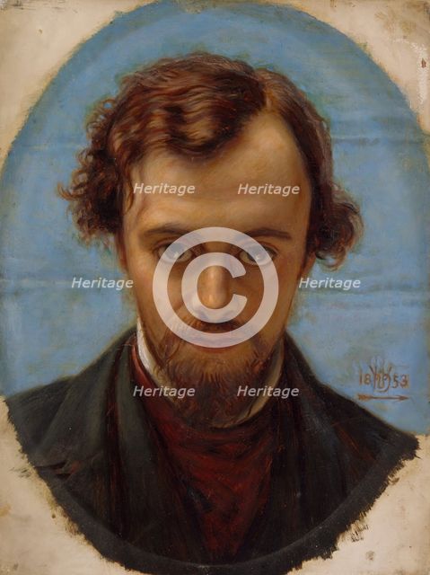 Portrait of Dante Gabriel Rossetti at 22 years of Age, 1883. Creator: William Holman Hunt.