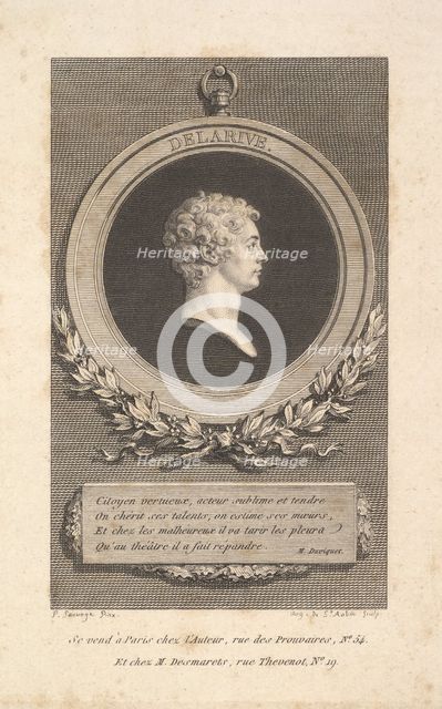Portrait of De Larive, 1785. Creator: Augustin de Saint-Aubin.