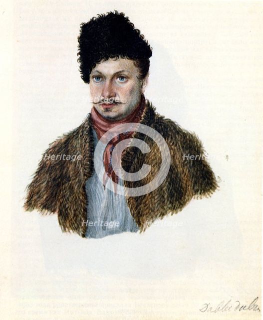 Portrait of Decembrist Vasily Davydov (1793-1855), 1839. Artist: Bestuzhev, Nikolai Alexandrovich (1791-1855)