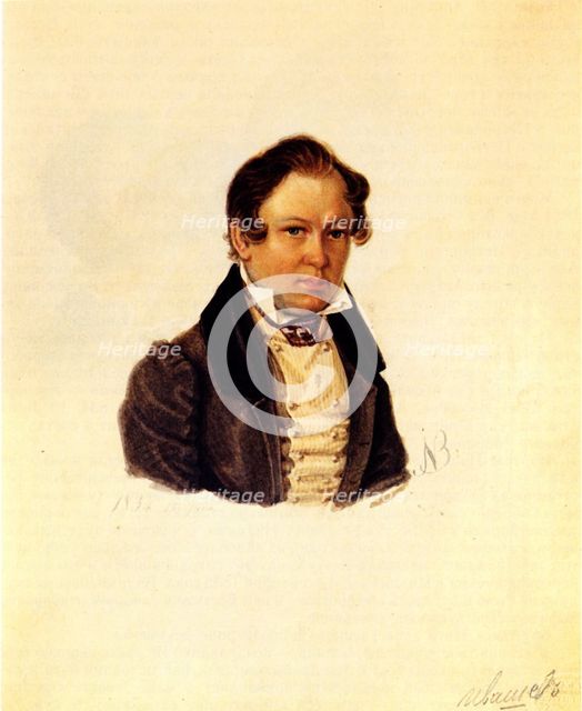 Portrait of Decembrist Vasily Ivashev (1797-1841), 1834. Artist: Bestuzhev, Nikolai Alexandrovich (1791-1855)