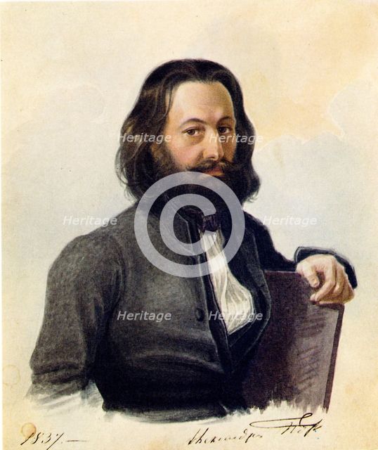 Portrait of Decembrist Alexander V. Podzhio (1798-1873), 1837. Artist: Bestuzhev, Nikolai Alexandrovich (1791-1855)