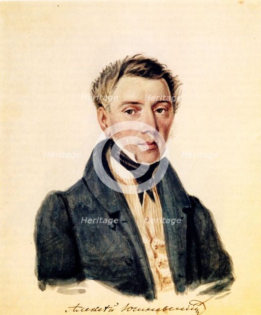 Portrait of Decembrist Alexander Yushnevsky (1786-1844), 1839. Artist: Bestuzhev, Nikolai Alexandrovich (1791-1855)