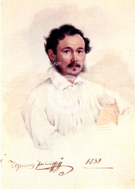 Portrait of Decembrist Duke Dmitry Shchepin-Rostovsky (1798-1858), 1839. Artist: Bestuzhev, Nikolai Alexandrovich (1791-1855)