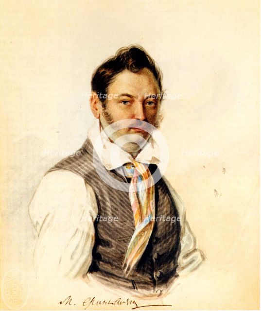 Portrait of Decembrist Fonvizin Michail A. Fonvizin (1787-1854), 1834. Artist: Bestuzhev, Nikolai Alexandrovich (1791-1855)