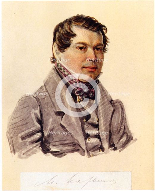 Portrait of Decembrist Mikhail Naryshkin (1798-1863), 1832-1833. Artist: Bestuzhev, Nikolai Alexandrovich (1791-1855)