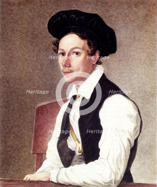 Portrait of Decembrist Mikhail Alexandrovich Bestuzhev (1800-1871), 1837-1839. Artist: Bestuzhev, Nikolai Alexandrovich (1791-1855)